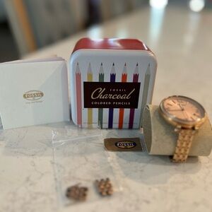 Fossil Rose Gold Watch with Tin